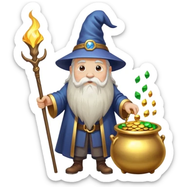 Aged wizard gotta archons enormous pot of gold sticker