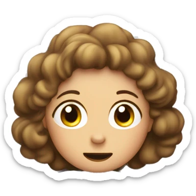 A girl sleeping in the bed and thinks she says hi in bubble  sticker