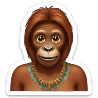Indian brown Human female orangutan sticker