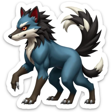 Shiny Epic Legendary Handsome Cool Badass Obstagoon-Luxray-Lycanroc-fusion sticker