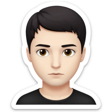 White sexy man emoji with short dark hair and dark seductive eyes sticker