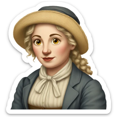 white woman, 1800s, farmer sticker