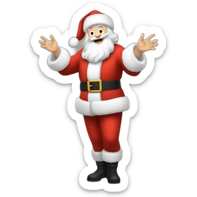 Full height Actively gesturing with hands pale skin Santa Claus sticker