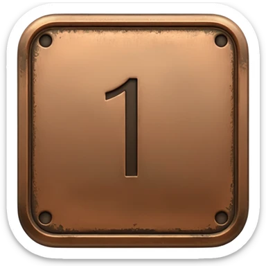 Make the paid subscription icon square, bronze, and number 1. sticker