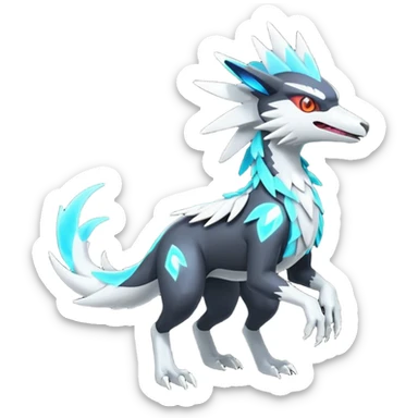 Neon Vibrant Pulsating Trail-glowing Chromatic Trico-Kyurem-Silvally-fusion-hybrid sticker