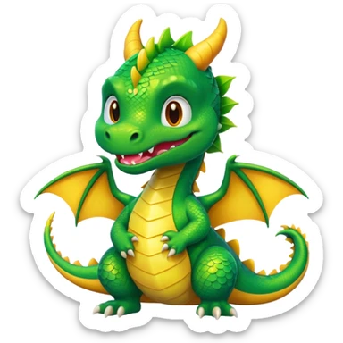 Cute cartoon dragon with fuck on it sticker