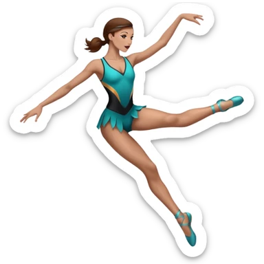 Jazz dancer white with brown hair  sticker