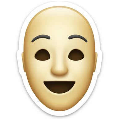 round face happy with a anonymous mask on him  sticker