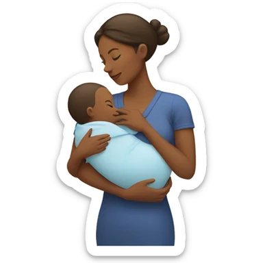 Mom holds the baby in her arms facing each other sticker