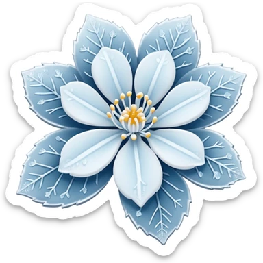 A tiny winter bloom dusted lightly with frost crystals. sticker