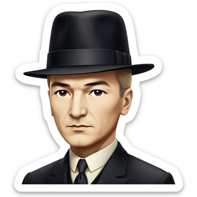​Cinematic Realistic Portrait of a Young Mustafa Kemal Atatürk, depicted in his iconic tall black hat and traditional attire with a confident, visionary expression, rendered with rich historical textures and warm, inspiring lighting that captures his youthful dynamism and transformative leadership, sticker