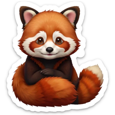 A red panda, thankful for self-care. sticker