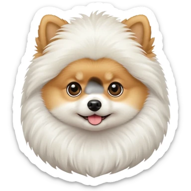 Pomeranian white sticker