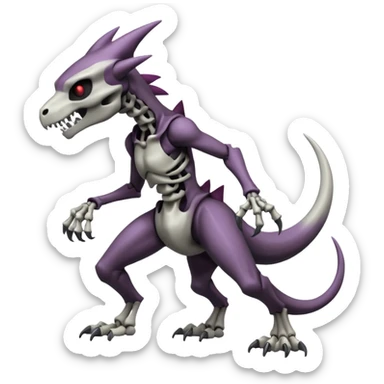 Shiny Badass Edgy Dark Evil Spectral Dusky Spooky Skeletal Cool shot Stylish Handsome Duskull-Marowak-Darkrai-Genesect-Fakémon-fusion (full body) sticker
