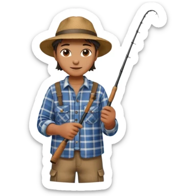 GRANJERO PESCANDO JUNTO A UN LAGO sticker