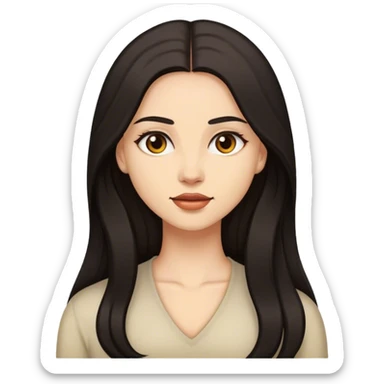 Buxom long dark hair, light skin, back booty sfw sticker