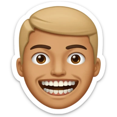 realistic grinding teeth emoji with their mouth lcosed sticker