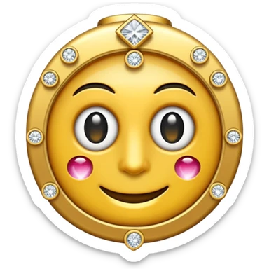 Crie um emoji de um relógio cravejado de diamantes  sticker