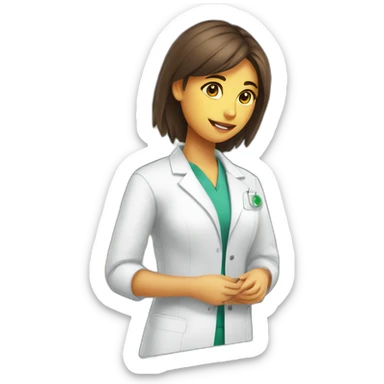 Chica joven trabajando en una farmacia sticker