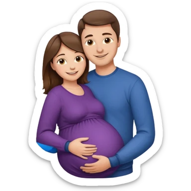 

"Man with short brown hair not reaching the nape and fair skin hugging a pregnant woman with long brown hair and fair skin, smiling."







 sticker