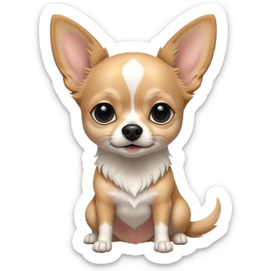 Chihuahua blanco con negro. Grandes orejas super delgado sticker