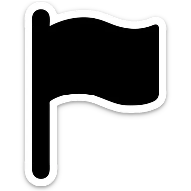 red flag, on a pole, clean icon sticker