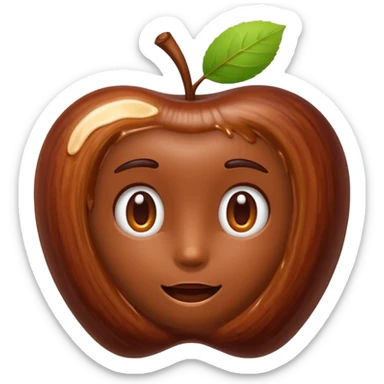 a small swirl of tamarind paste, dark brown, thick sticky texture, glossy, irregular, dense, fibrous strands, chestnut to reddish-brown, no spoon or packaging, just the paste, apple emoji style, soft lighting, transparent background, emoji scale sticker
