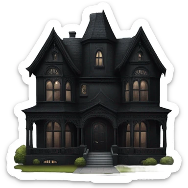 Black goth house  sticker