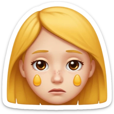 sad girl emoji with giant pimples sticker