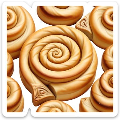 Cinematic delicate escargot pastry, spiral shape with layers of buttery dough, caramelized edges, rich golden-brown tones, elegant and inviting. sticker