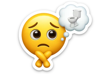 emoji stile iphone che riguarda l'argomento "stipsi/andrò al bagno oggi?", iperrealistico 4k sticker