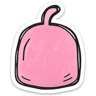 hand drawn outlined icon of a pink object, no fill sticker