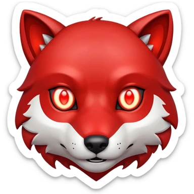 A red rounded square emoji divided in half vertically: on the left, a small red cyber wolf head with glowing eyes in futuristic style; on the right, a bold white capital letter C. Flat emoji design, shiny lighting like 🅱️ emoji, transparent background, inspired by the Cyberwolves logo. sticker