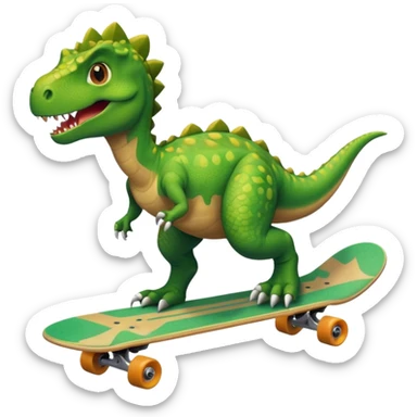 Dinosaur on a skateboard sticker