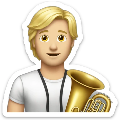 Long-blondehair-male-tuba-player sticker