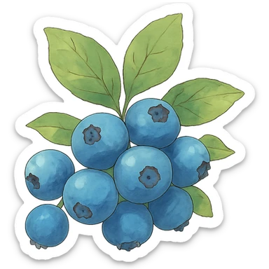 ghibli style berries sticker