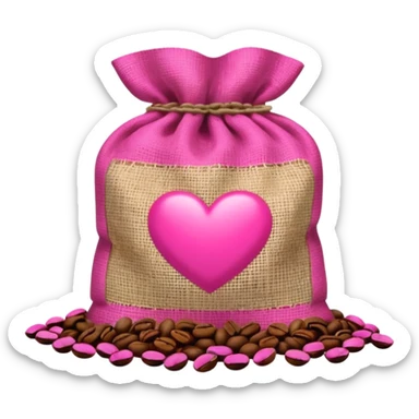 pink bag of coffee beans sticker