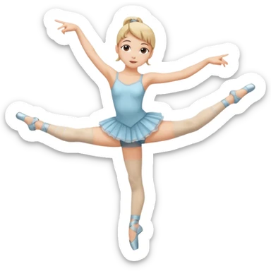 Una chica con vestuario de bailarina urbana con las piernas flexionadas, el dedo índice en la boca, el tren superior inclinado hacia la izquierda y con la cadera proyectada hacia la izquierda sticker