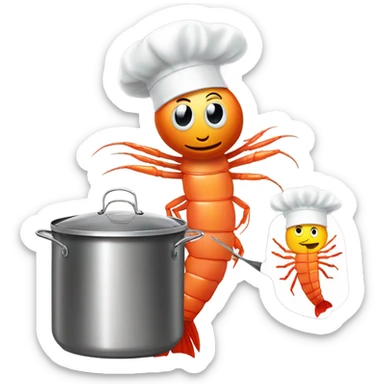 a shrimp cooking food sticker