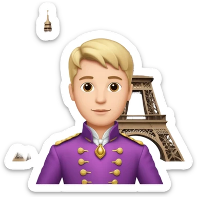 Parisian man in a prince dress on the Eiffel Tower sticker