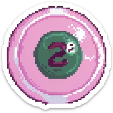 pink billiard ball with the number 23 sticker