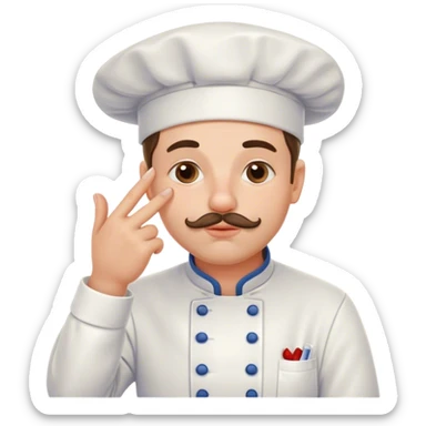 French chef kissing his pinched fingers sticker