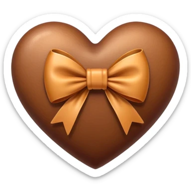 Brown heart with bow sticker
