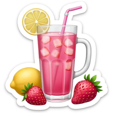 Pink lemonade with strawberries  sticker