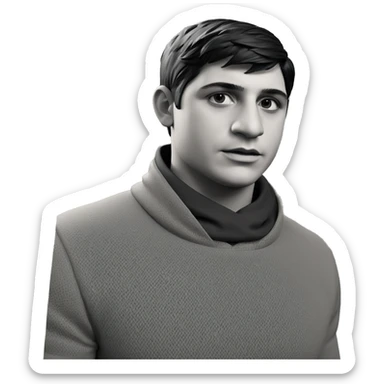 monochrome portrait of a boy sticker