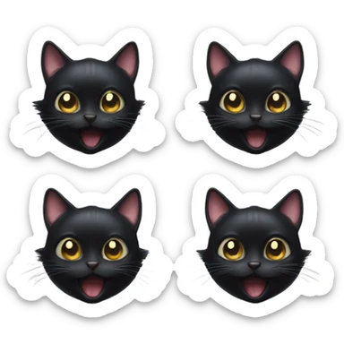 amazed magic black cat  sticker