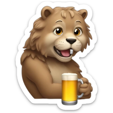 Taby drinking beer sticker