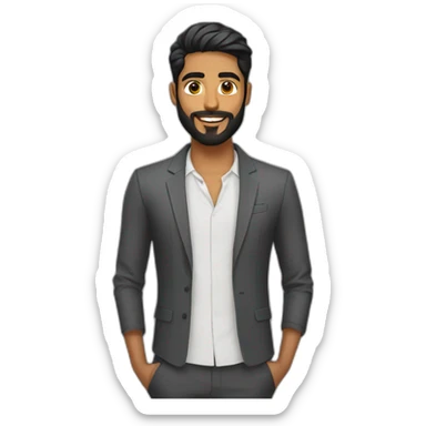 sri lankan 25 year old handsome and stylish guy with a beard sticker