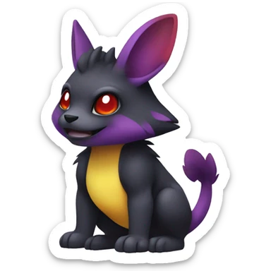 Cute cool dark black red purple yellow animal hybrid Fakemon full body sticker