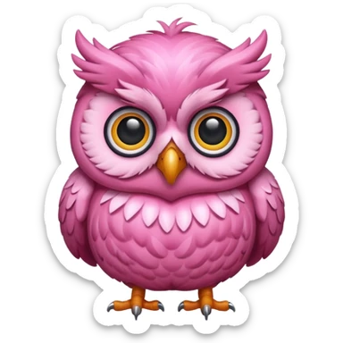 pink owl sticker